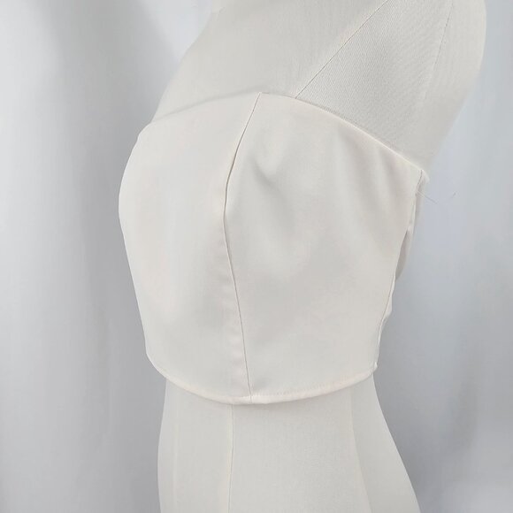 Sincerely Jules Women's Cream Strapless Cropped Bandeau Top Size S NWT - Picture 3 of 10